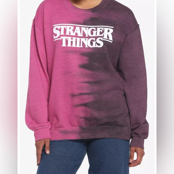 Hot Topic Tops - Stranger things slit Tie-Dye sweat shirt Women’s size Small New with Tags